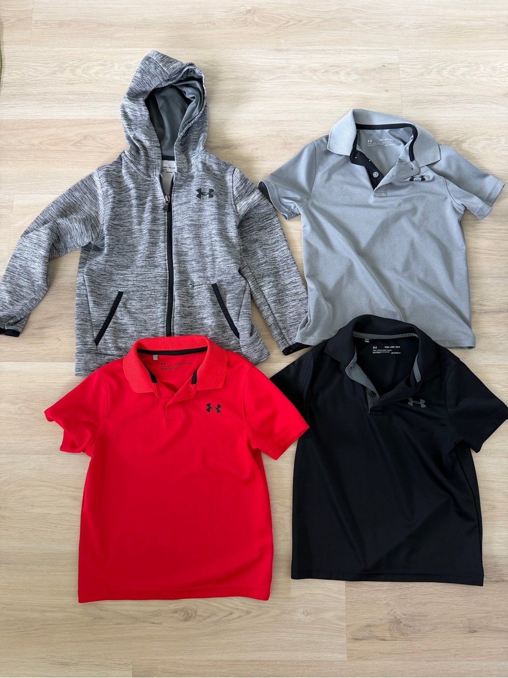 Under Armour Kids Polo Shirts with Gray Hoodie Set
